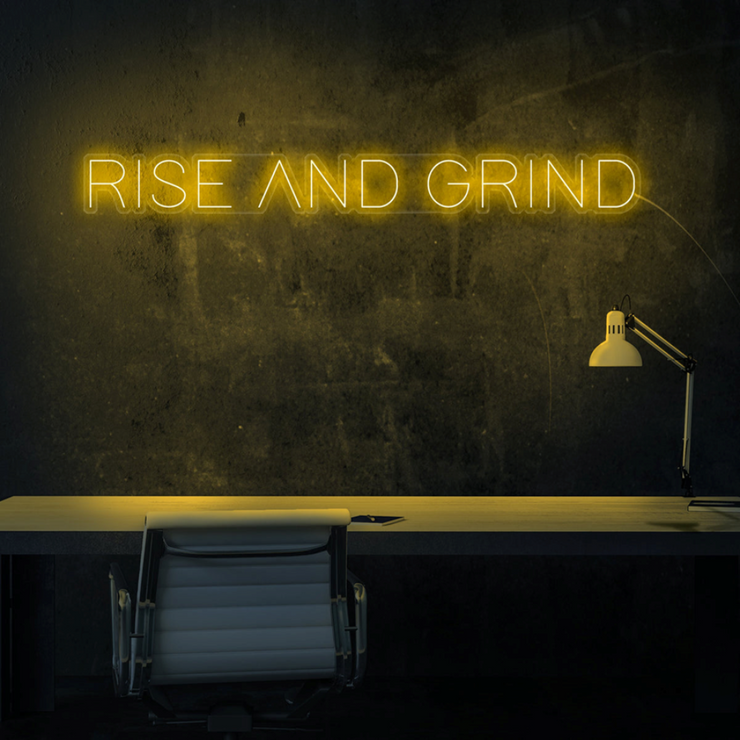"Rise And Grind" Neon Wall Sign