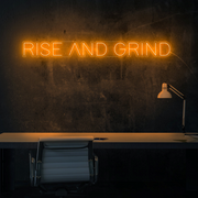 "Rise And Grind" Neon Wall Sign