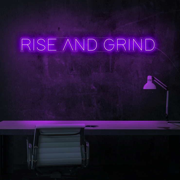 "Rise And Grind" Neon Wall Sign