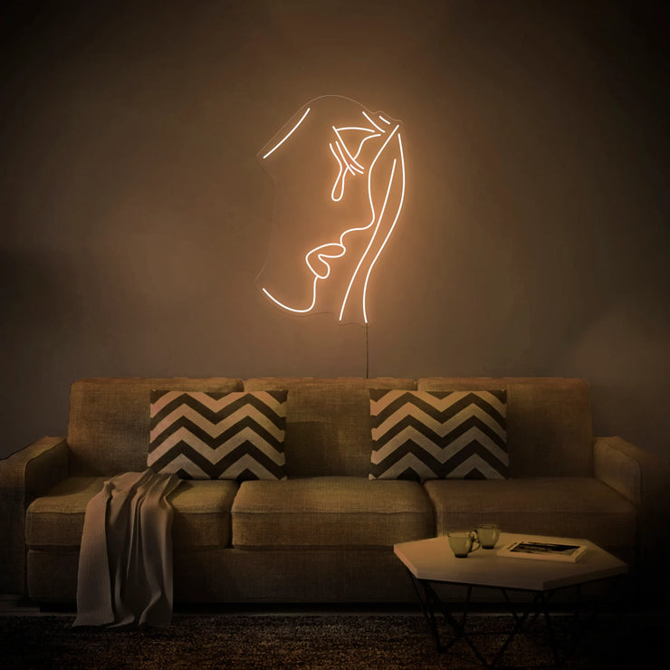 Crying Girl Neon Wall Sign