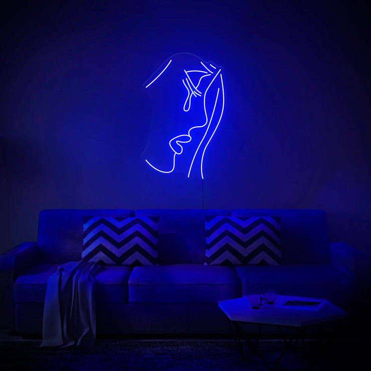 Crying Girl Neon Wall Sign