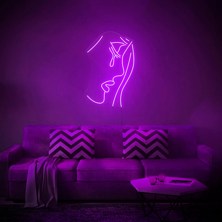 Crying Girl Neon Wall Sign