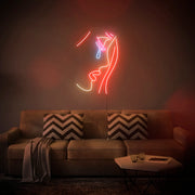 Crying Girl Neon Wall Sign