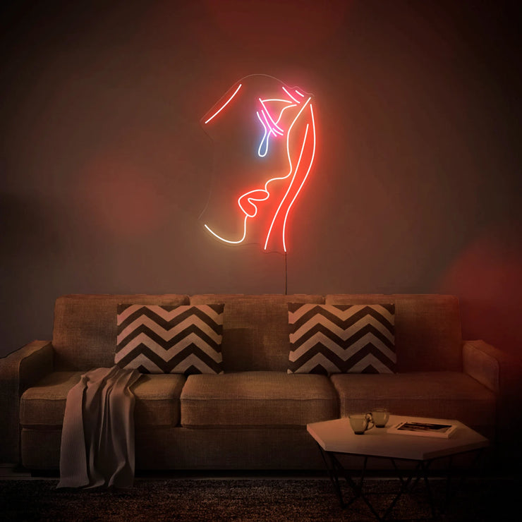 Crying Girl Neon Wall Sign