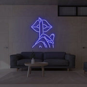 Shush Lips & Fingers Neon Sign - Shush Lips & Fingers Neon Sign