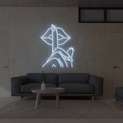 Shush Lips & Fingers Neon Sign - Shush Lips & Fingers Neon Sign