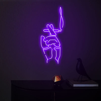 Smoking Hand Neon Wall Sign - Smoking Hand Neon Wall Sign