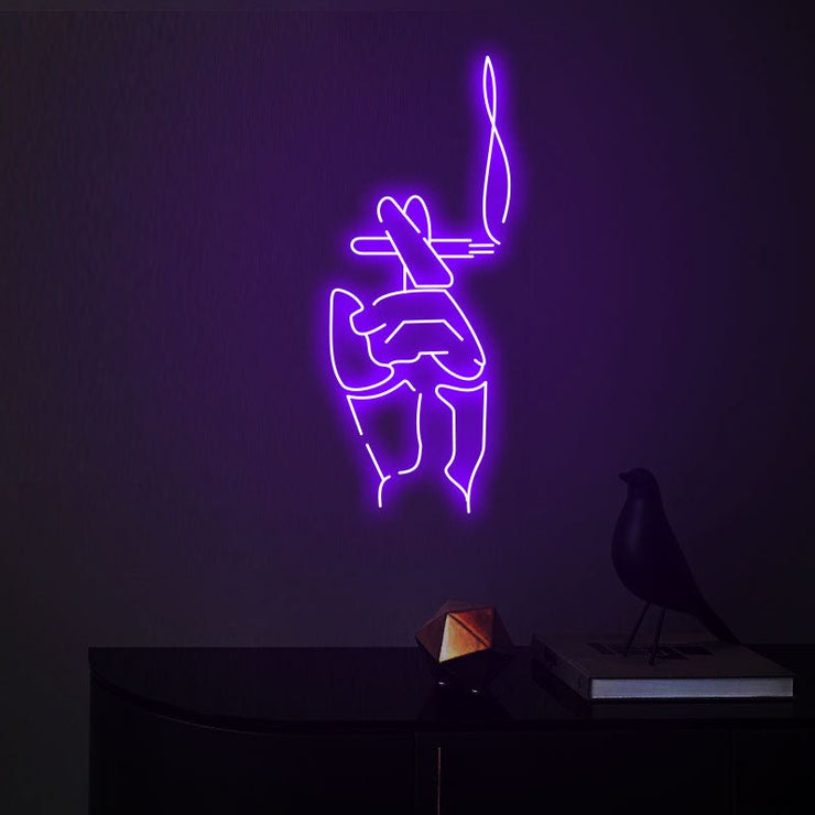 Smoking Hand Neon Wall Sign - Smoking Hand Neon Wall Sign