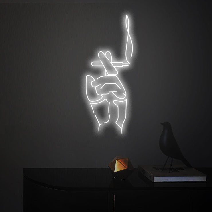 Smoking Hand Neon Wall Sign - Smoking Hand Neon Wall Sign