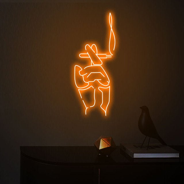 Smoking Hand Neon Wall Sign - Smoking Hand Neon Wall Sign