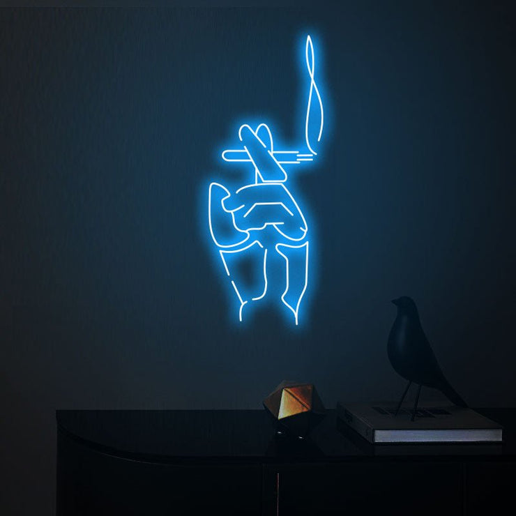 Smoking Hand Neon Wall Sign - Smoking Hand Neon Wall Sign